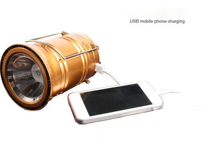 Lampe télescopique multifonctionnelle à chargement solaire pour tente de camping