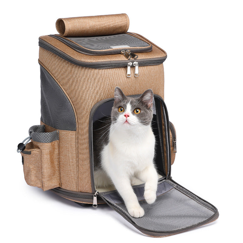 Mochila Plegable Portátil para Mascotas / Con Ruedas Universales / Bolsa para Mascotas