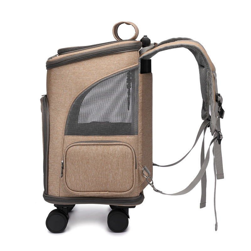 Mochila Plegable Portátil para Mascotas / Con Ruedas Universales / Bolsa para Mascotas