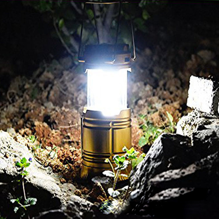Lampe télescopique multifonctionnelle à chargement solaire pour tente de camping