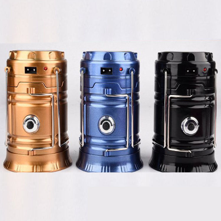 Lampe télescopique multifonctionnelle à chargement solaire pour tente de camping