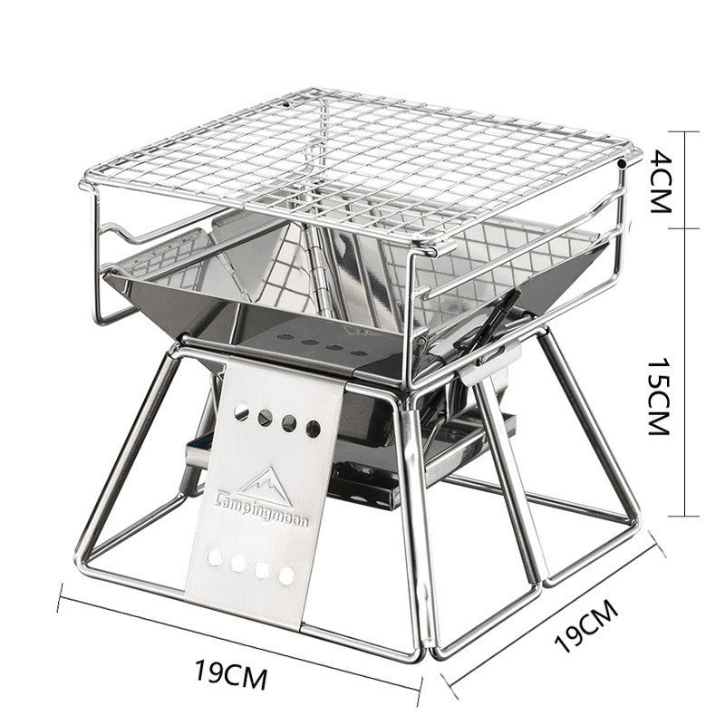 Barbecue portable en acier inoxydable avec surface antiadhésive