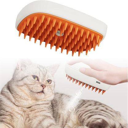 Cepillo de Vapor Recargable por USB para Mascotas / Peine Masajeador con Pulverizador