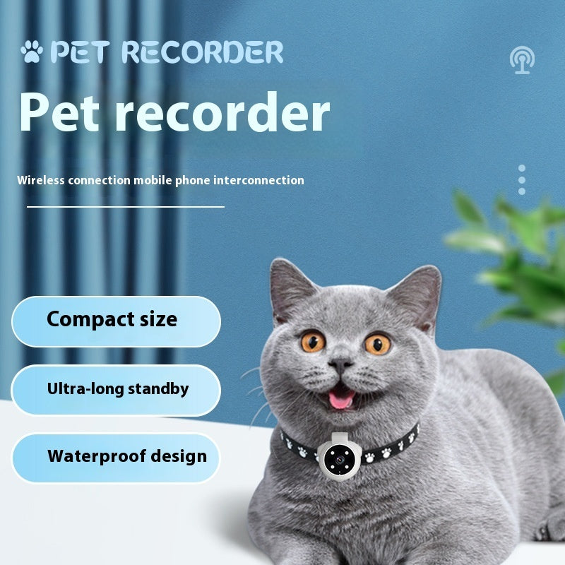 Grabadora de Mascotas, Collar Rastreador para Perros y Gatos /  Cámara Deportiva / Ángulo de Visión y Grabación de Movimiento