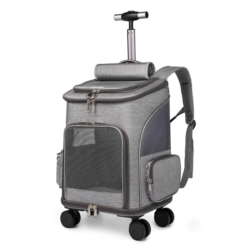 Mochila Plegable Portátil para Mascotas / Con Ruedas Universales / Bolsa para Mascotas