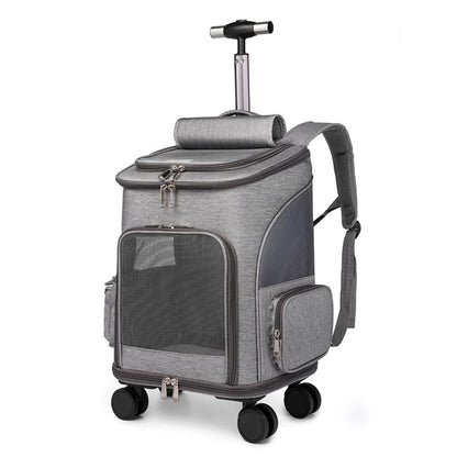 Mochila Plegable Portátil para Mascotas / Con Ruedas Universales / Bolsa para Mascotas