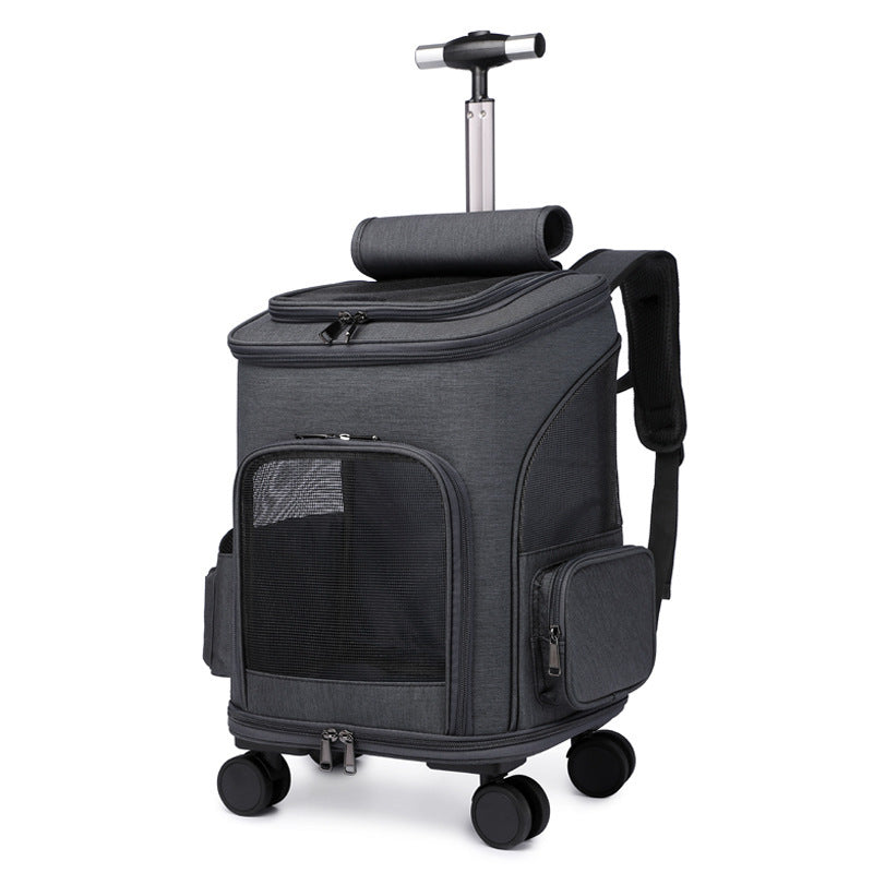 Mochila Plegable Portátil para Mascotas / Con Ruedas Universales / Bolsa para Mascotas