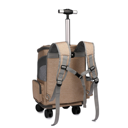 Mochila Plegable Portátil para Mascotas / Con Ruedas Universales / Bolsa para Mascotas