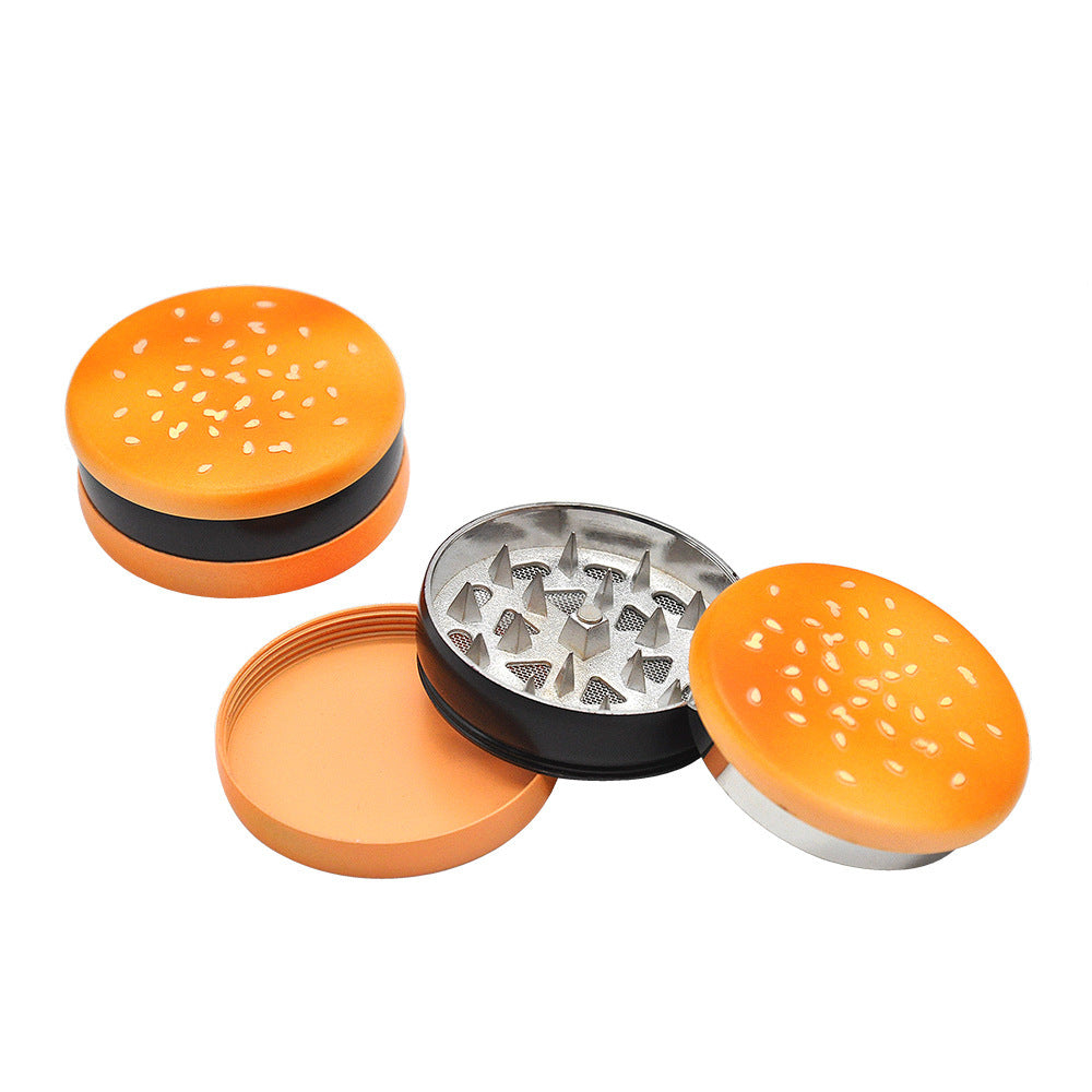 Hamburger Three-Layer Hand-Operated Sharp-Tooth Smoke Grinder