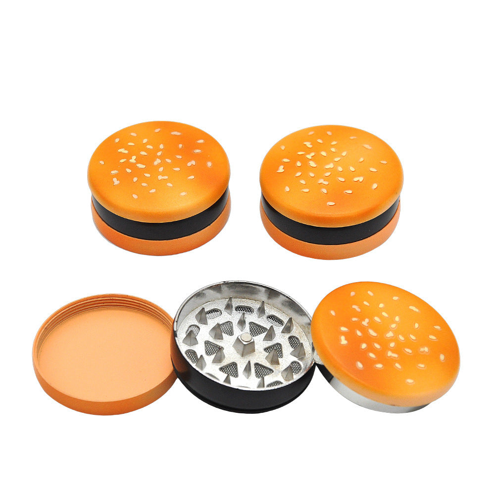Hamburger Three-Layer Hand-Operated Sharp-Tooth Smoke Grinder