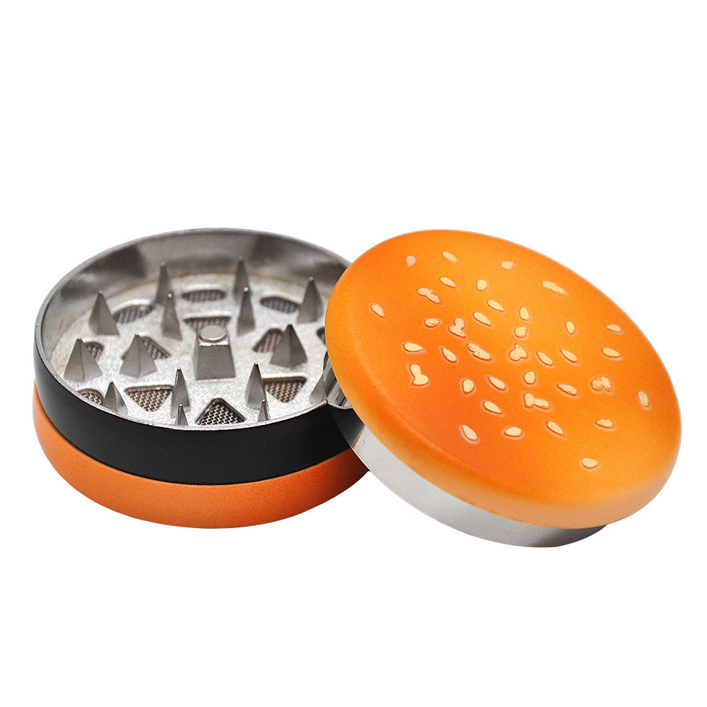 Hamburger Three-Layer Hand-Operated Sharp-Tooth Smoke Grinder
