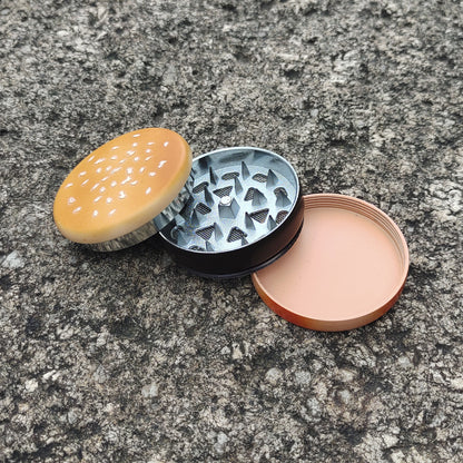 Hamburger Three-Layer Hand-Operated Sharp-Tooth Smoke Grinder
