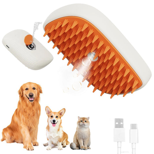 Cepillo de Vapor Recargable por USB para Mascotas / Peine Masajeador con Pulverizador