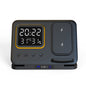 Cargador Inalámbrico de 15W con Base y Reloj Despertador Digital LED 5 en 1