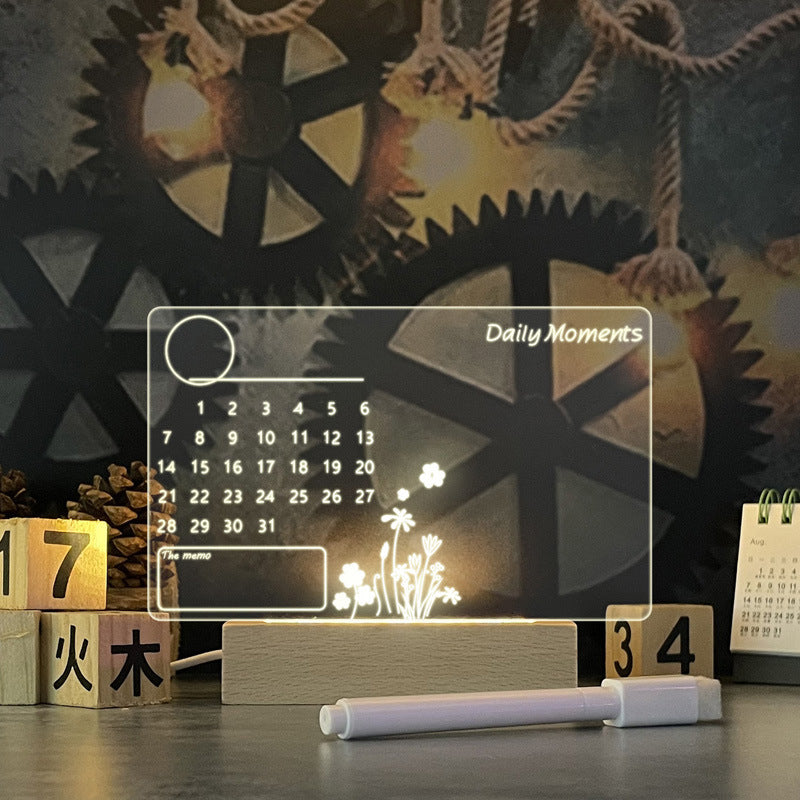 Tablero de Notas Creativo, Luz LED Noctura Creativo con Boligrafo / Niños, Novia -Decoración