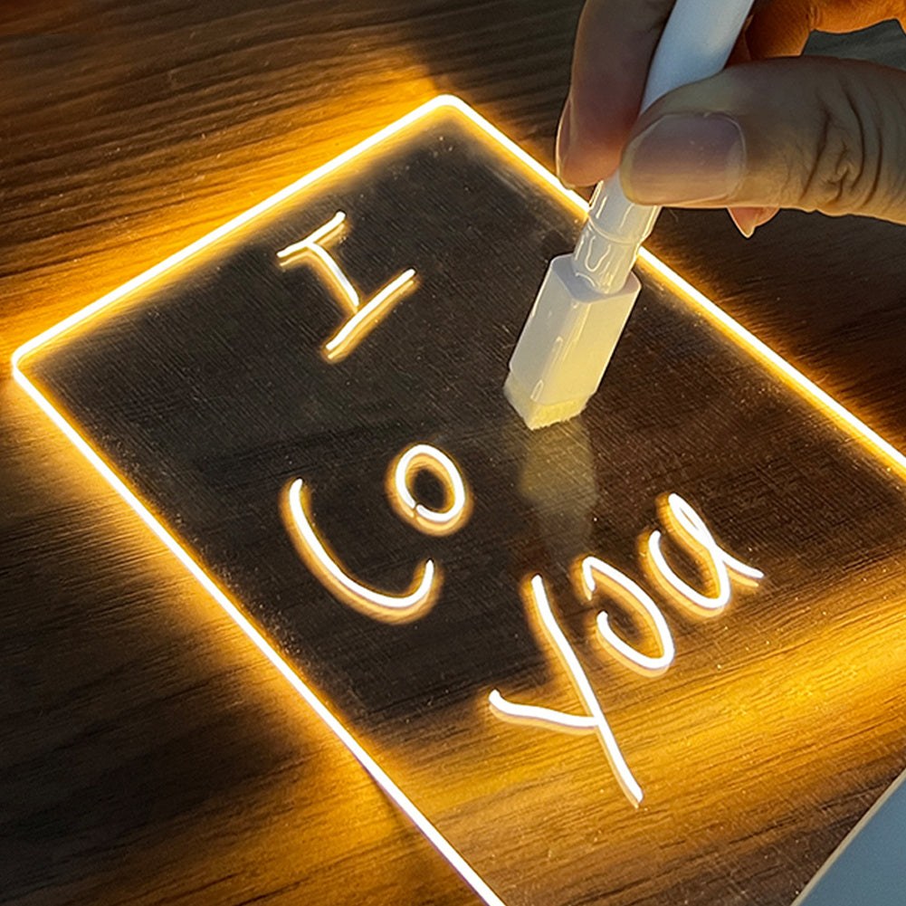Tablero de Notas Creativo, Luz LED Noctura Creativo con Boligrafo / Niños, Novia -Decoración