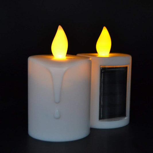 Velas Electrónicas de Plástico Recargable con Panel Solar / Hogar y Aire Libre