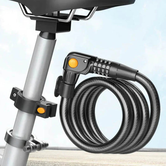Candado de Acero con Contraseña de Doble Apertura y Antirrobo para Bicicleta