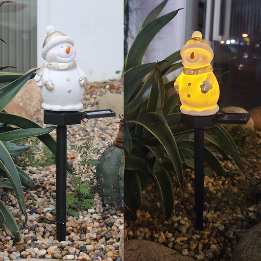 Luz LED Solar de Muñeco de Nieve para Exteriores / Lámpara LED Decoraciones