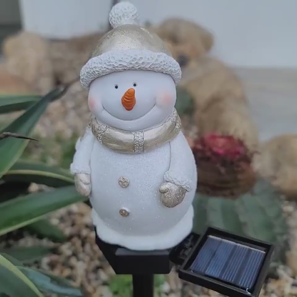 Outdoor LED Solar Snowman Light Landscape Lamp Dec